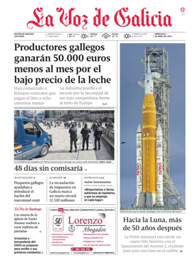 Cover of La Voz de Galicia (Santiago)