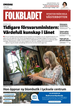 Cover of Folkbladet Vasterbotten