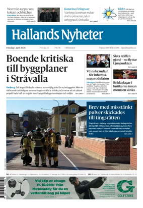 Cover of Hallands Nyheter