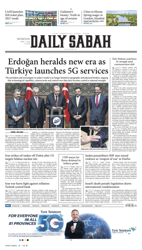 Cover of Daily Sabah (Turkey)