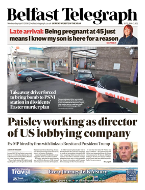 Cover of Belfast Telegraph