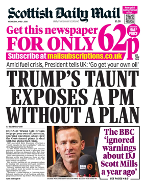 Cover of Scottish Daily Mail