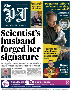 Cover of The Press and Journal (Aberdeen and Aberdeenshire)