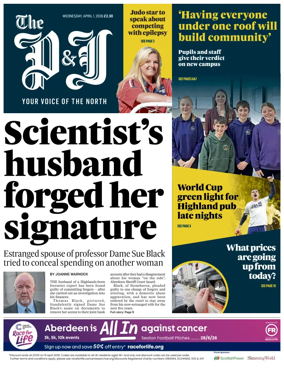 Cover of The Press and Journal (Inverness Highlands and Islands)