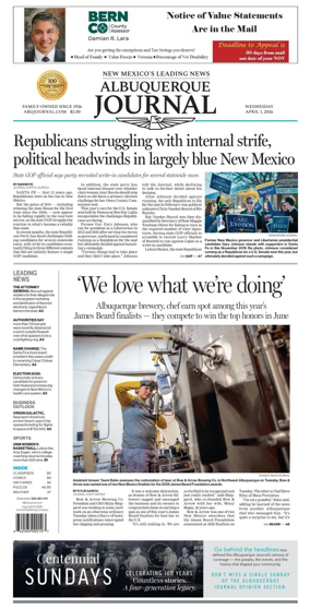 Cover of Albuquerque Journal