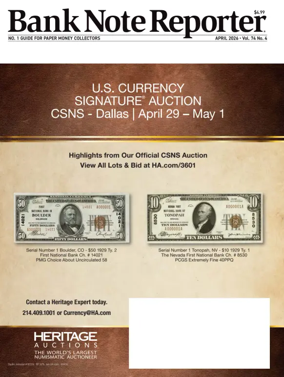 Cover of Bank Note Reporter