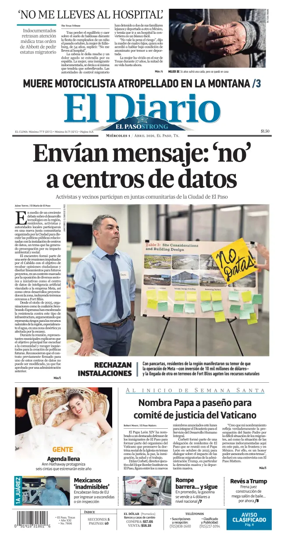 Cover of El Diario de El Paso