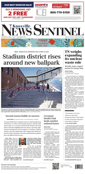 Cover of Knoxville News Sentinel