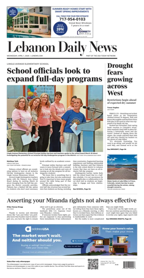 Cover of Lebanon Daily News