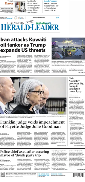 Cover of Lexington Herald-Leader