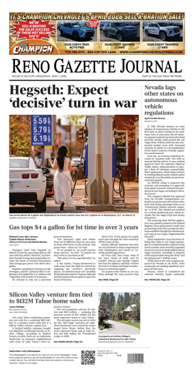 Cover of Reno Gazette Journal