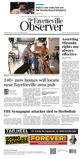 Cover of The Fayetteville Observer