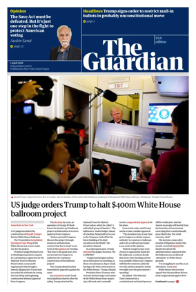 Cover of The Guardian (USA)