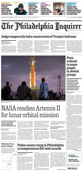 Cover of The Philadelphia Inquirer (South Jersey edition)