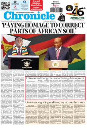 Cover of Chronicle (Zimbabwe)