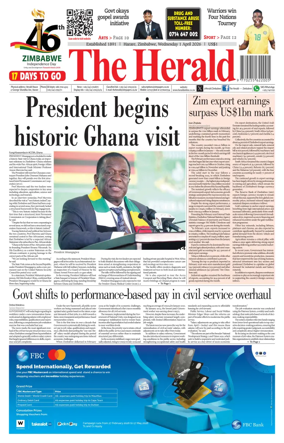 Cover of The Herald (Zimbabwe)