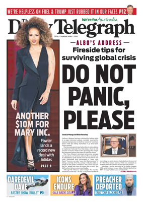 Cover of The Daily Telegraph (Sydney)