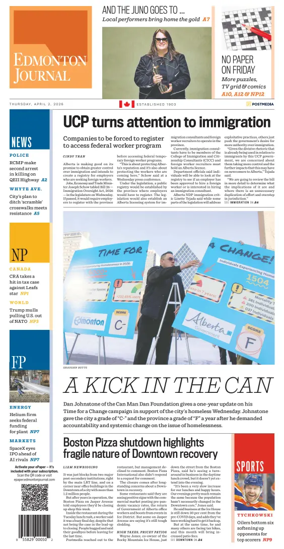 Cover of Edmonton Journal