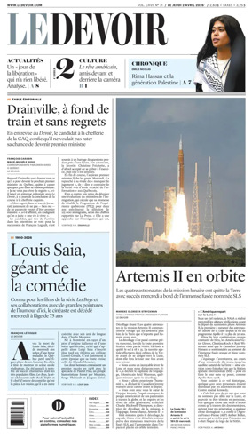 Cover of Le Devoir