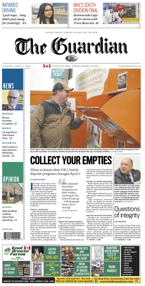 Cover of The Guardian (Charlottetown)