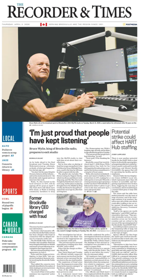 Cover of The Recorder & Times (Brockville)