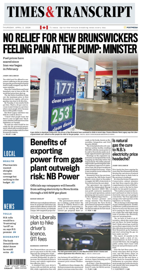 Cover of Times & Transcript