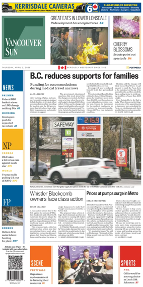 Cover of Vancouver Sun
