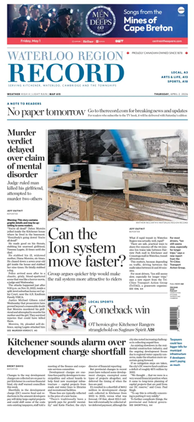 Cover of Waterloo Region Record