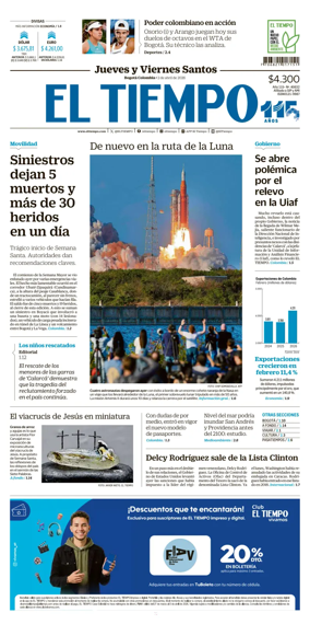 Cover of El Tiempo (Bogota)