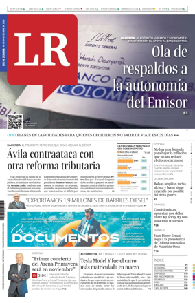 Cover of La Republica (Colombia)