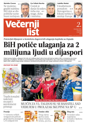 Cover of Vecernji list BiH