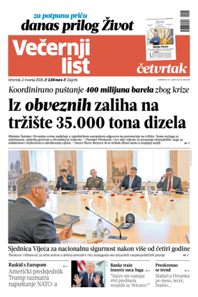 Cover of Vecernji list - Zagreb