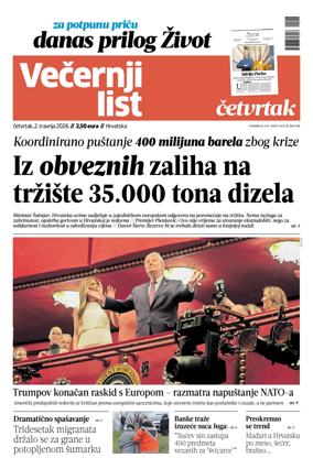 Cover of Vecernji list - Hrvatska