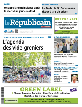 Cover of Le Republicain (Sud-Gironde)