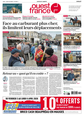 Cover of Ouest France (Cholet)