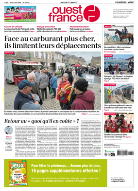 Cover of Ouest-France (Fougeres Vitre)