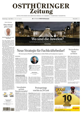 Cover of Ostthuringer Zeitung (Posneck)