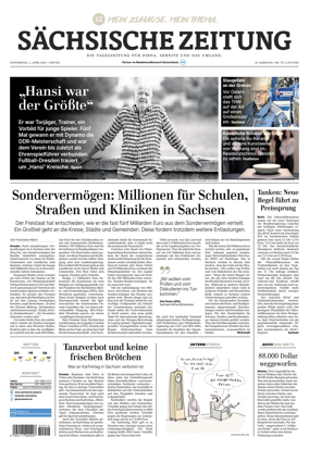 Cover of Sachsische Zeitung (Pirna Sebnitz)