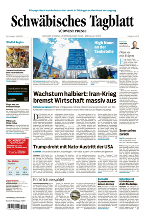 Cover of Schwabisches Tagblatt - Tubinger Chronik