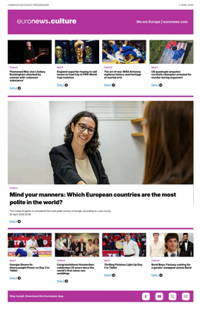 Cover of Euronews Culture and Sport Compiled Edition