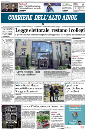 Cover of Corriere dell'Alto Adige