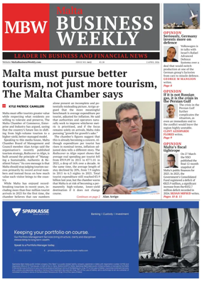 Cover of The Malta Business Weekly