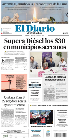 Cover of El Diario de Chihuahua