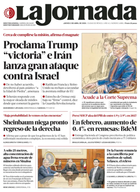 Cover of La Jornada