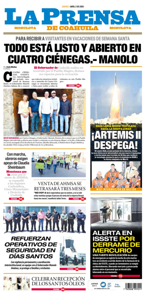 Cover of La Prensa de Coahuila