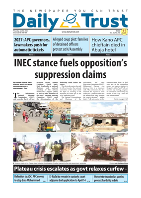 Cover of Daily Trust