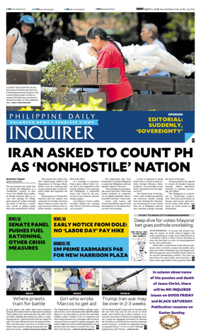 Cover of Philippine Daily Inquirer