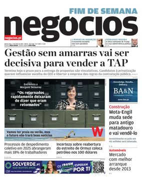 Cover of Jornal de Negocios