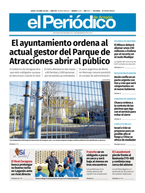 Cover of El Periodico Aragon