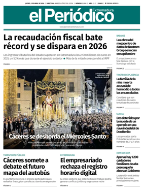 Cover of El Periodico Extremadura